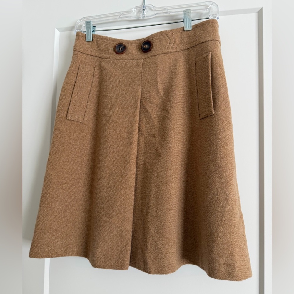 Vintage BOGNER 100% Lambswool A-Line Skirt – Camel – US 6 / DE 36